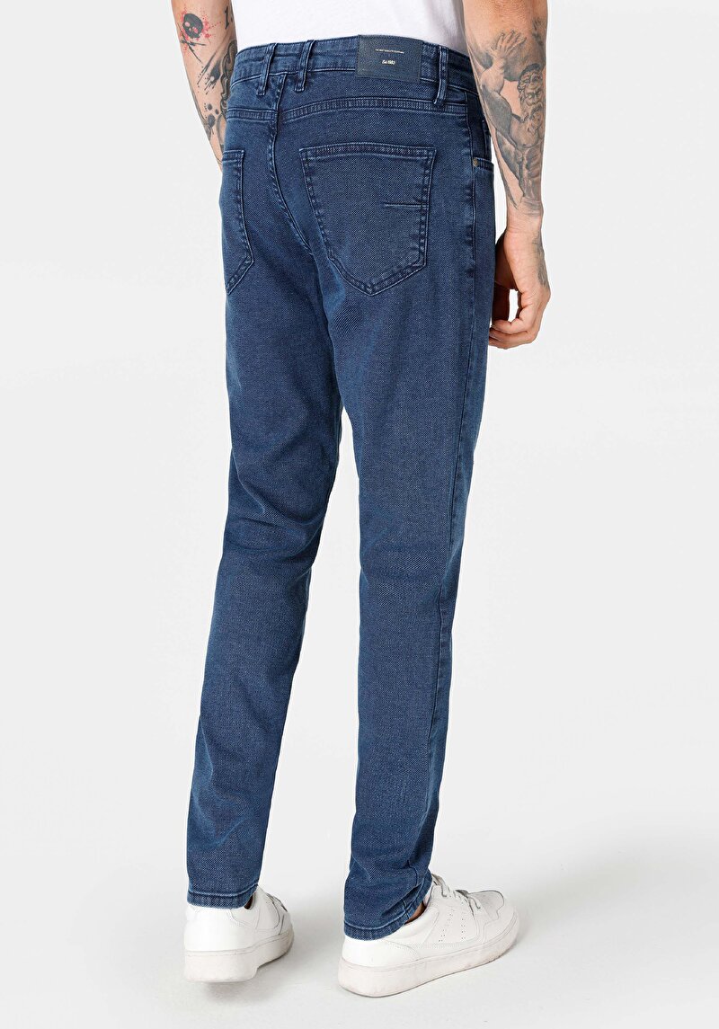 Afișați detalii pentru Pantaloni Albaștri Pentru Bărbați Cu Talie Medie Cu Talie Dreaptă