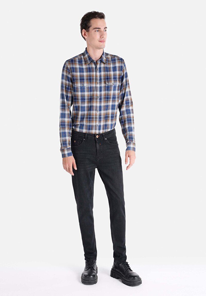 Imagine a Regular Fit Talie Medie Picior Drept Blugi Din Denim Pentru Bărbați