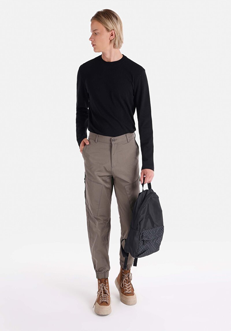 Imagine a Regular Fit Talie Medie Pantaloni Verzi Elastici Pentru Bărbați