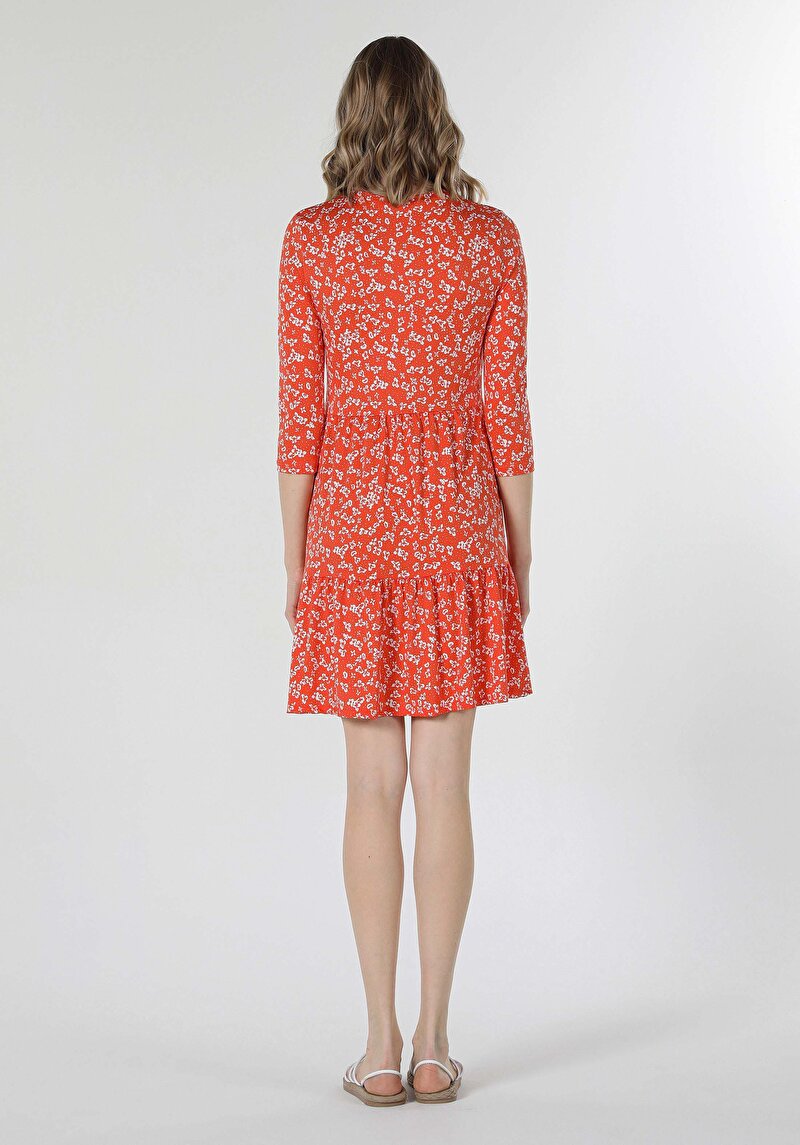 Imagine a Regular Fit Rochie Cu Mânecă Lungă Maro Pentru Femei