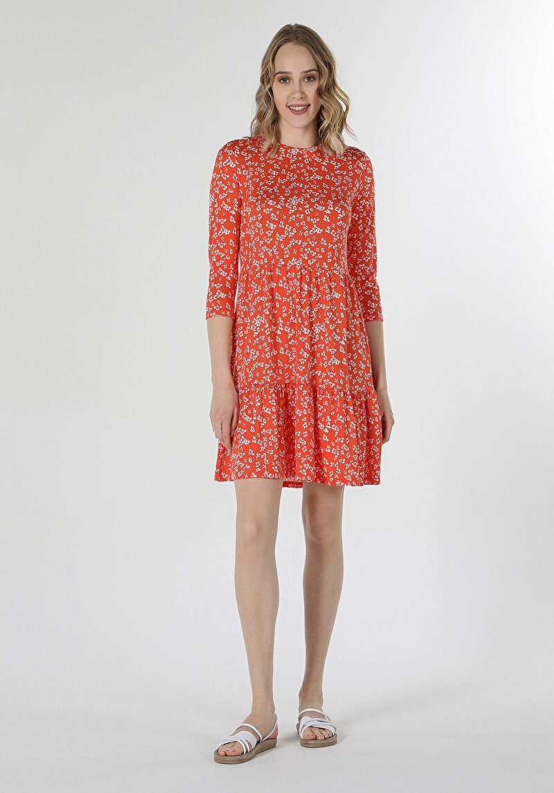 Imagine a Regular Fit Rochie Cu Mânecă Lungă Maro Pentru Femei