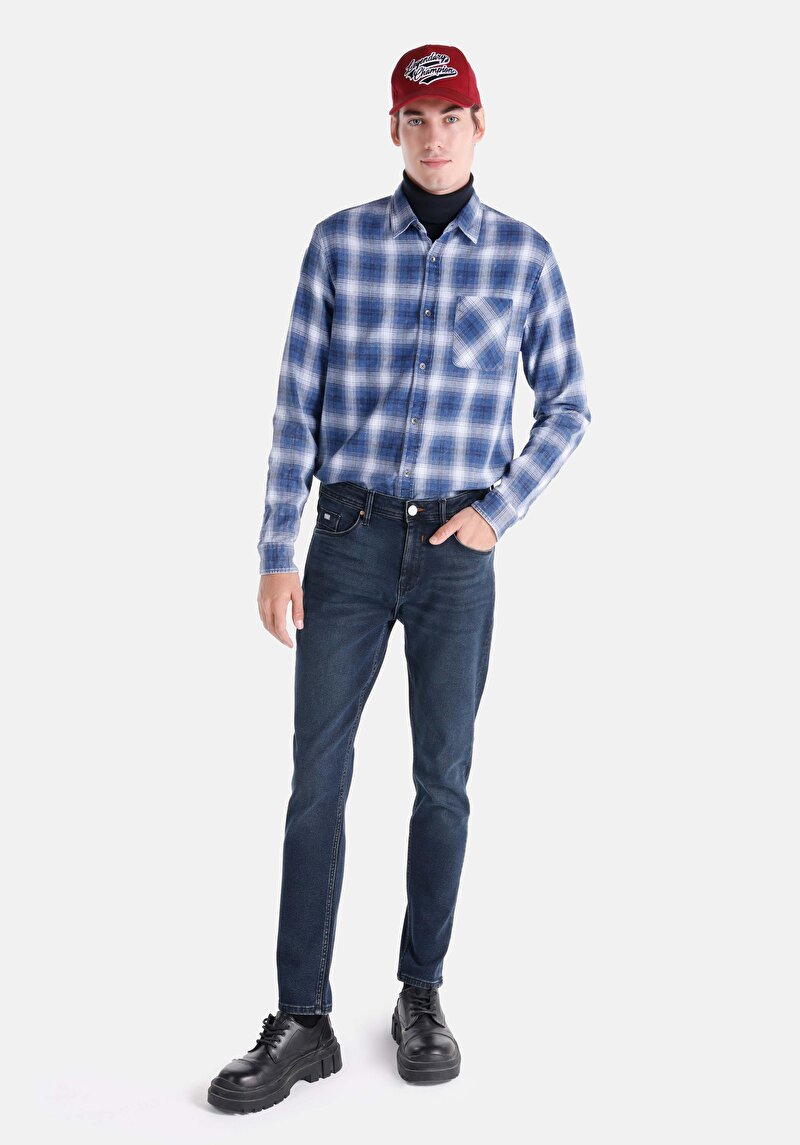 Imagine a Blugi İndigo Pentru Bărbați Regular Fit