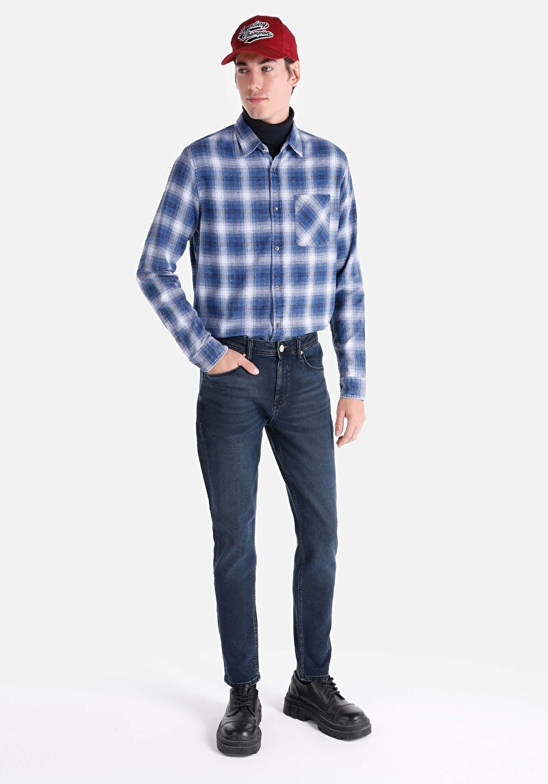 Imagine a Blugi İndigo Pentru Bărbați Regular Fit