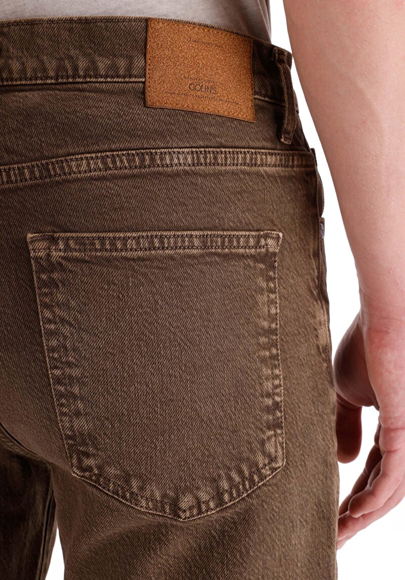 Afișați detalii pentru Pantaloni Maro Elastici Pentru Bărbați Cu Talie Medie