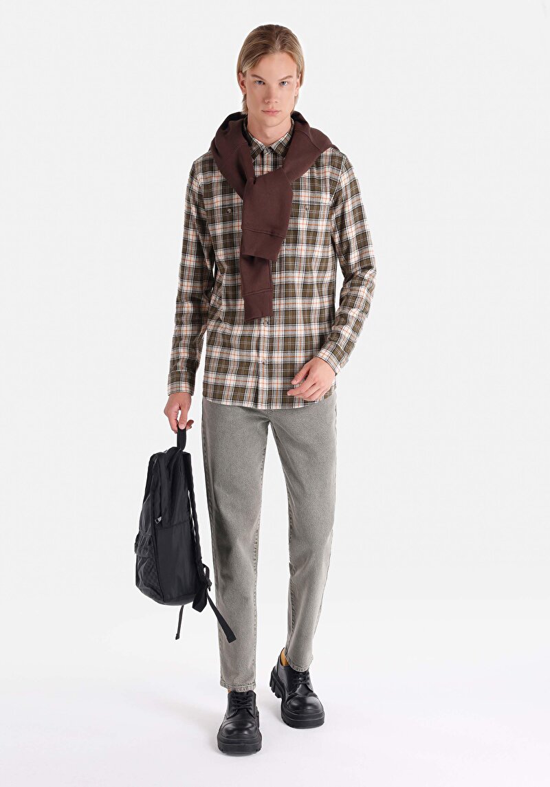 Imagine a Pantaloni Verzi Elastici Pentru Bărbați Cu Talie Medie