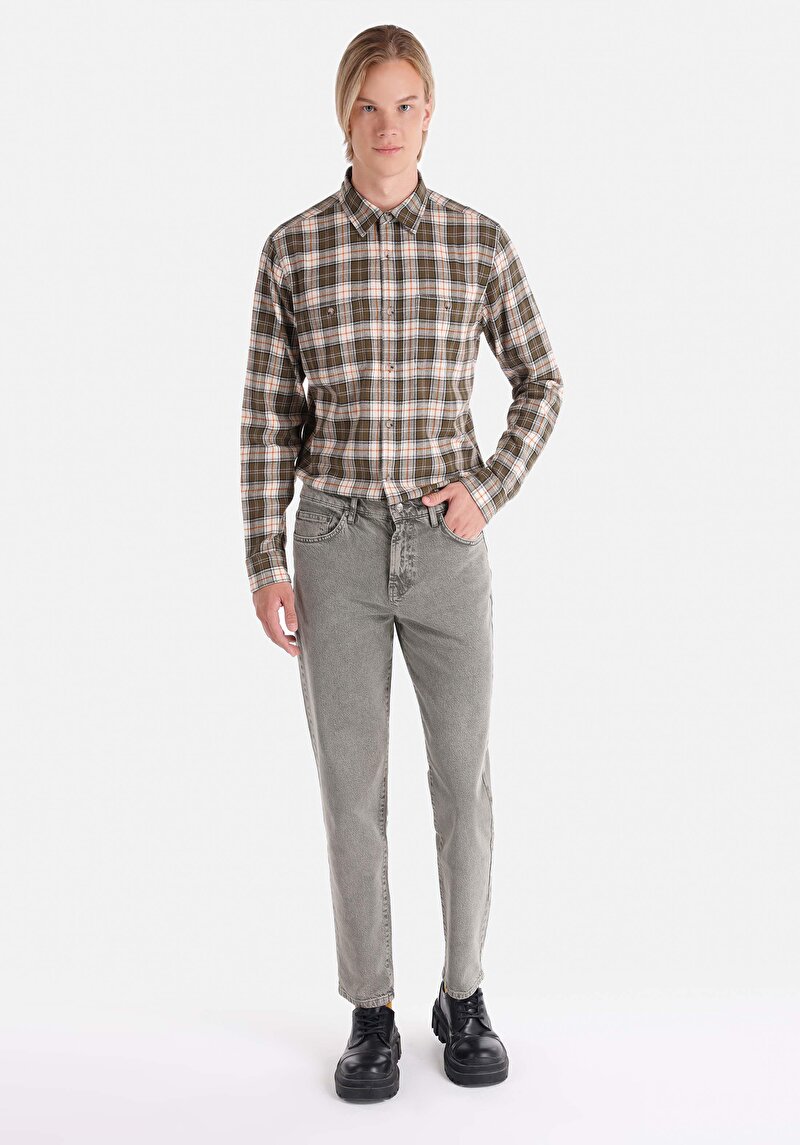 Imagine a Pantaloni Verzi Elastici Pentru Bărbați Cu Talie Medie