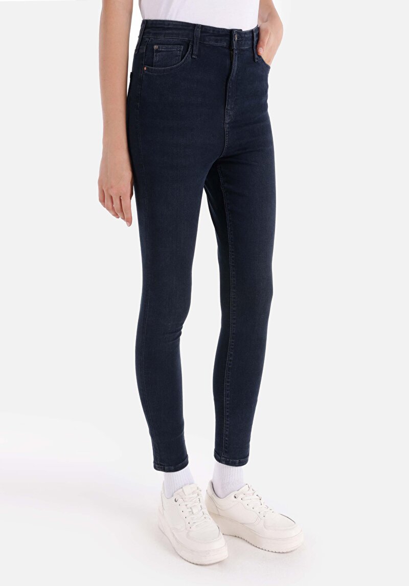 Imagine a Skinny Fit Talie Talie Picior Îngust Blugi Din Denim Pentru Femei