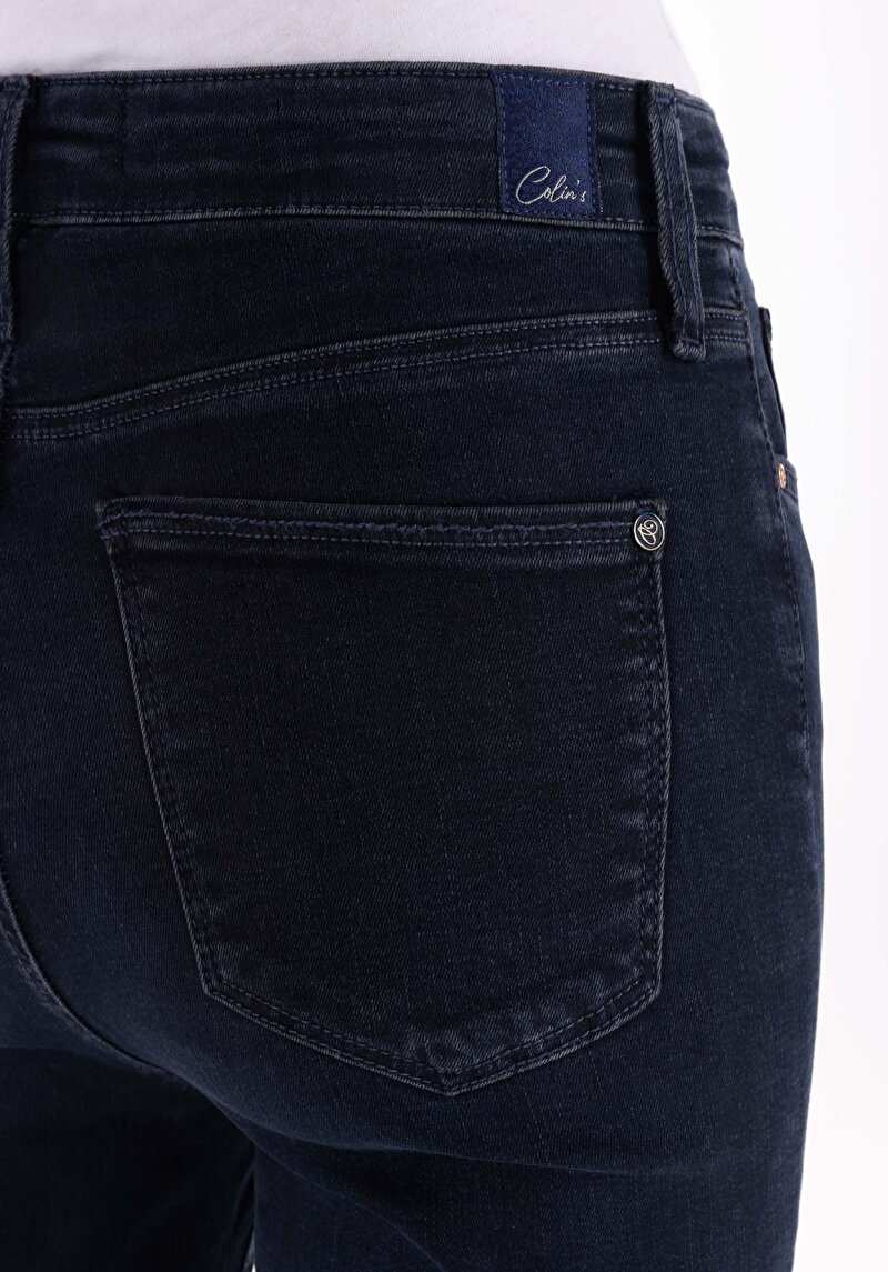 Afișați detalii pentru Skinny Fit Talie Talie Picior Îngust Blugi Din Denim Pentru Femei
