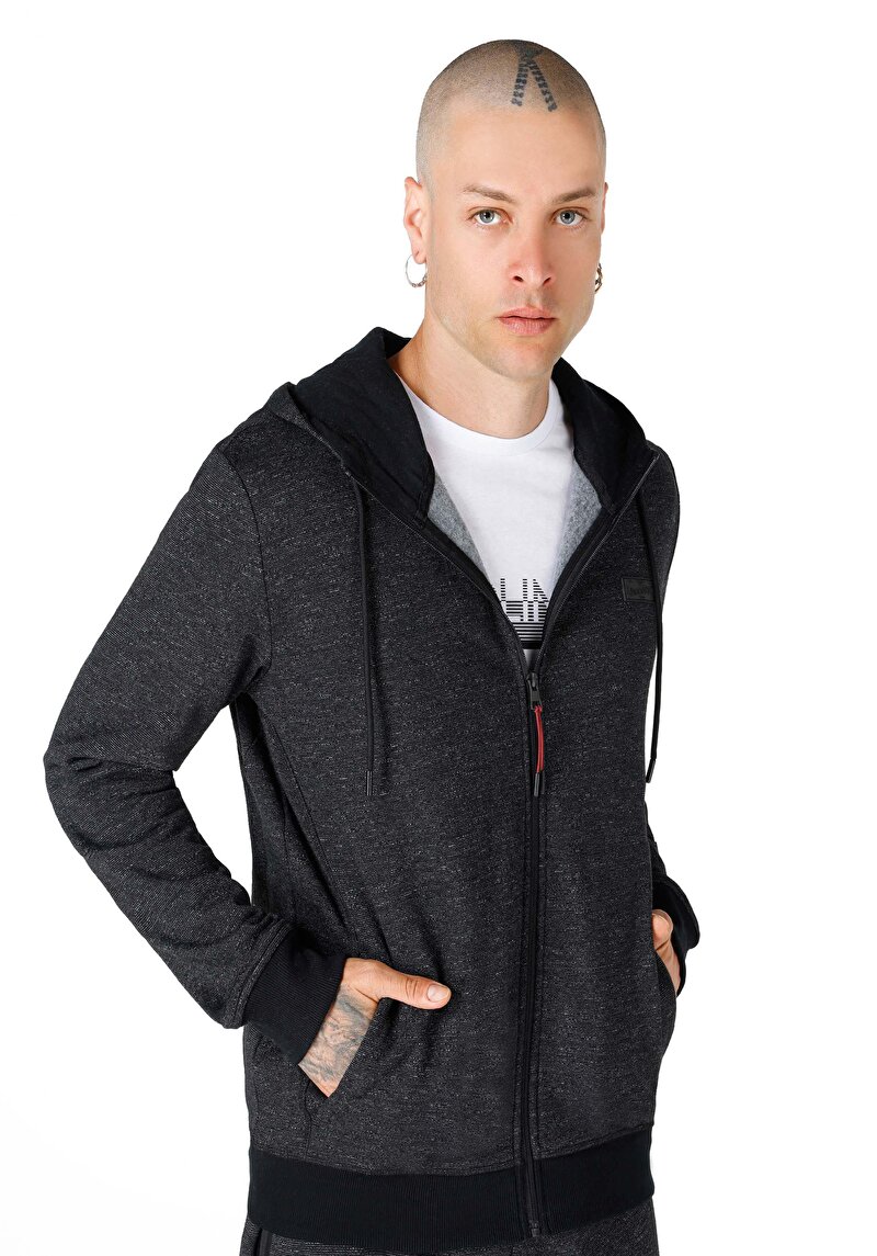 Imagine a Hanorac Slim Fit Pentru Bărbați Antracit