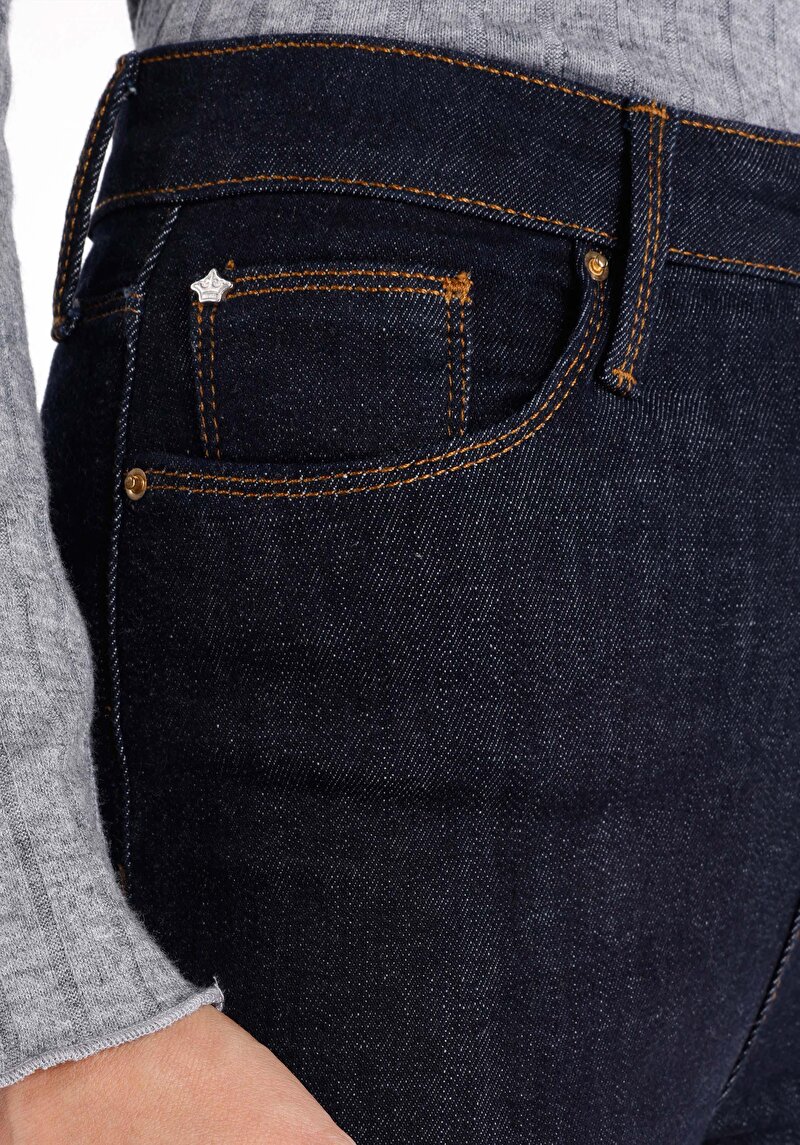 Afișați detalii pentru Skinny Fit Talie Înaltă Picior Îngust Blugi İndigo Pentru Femei