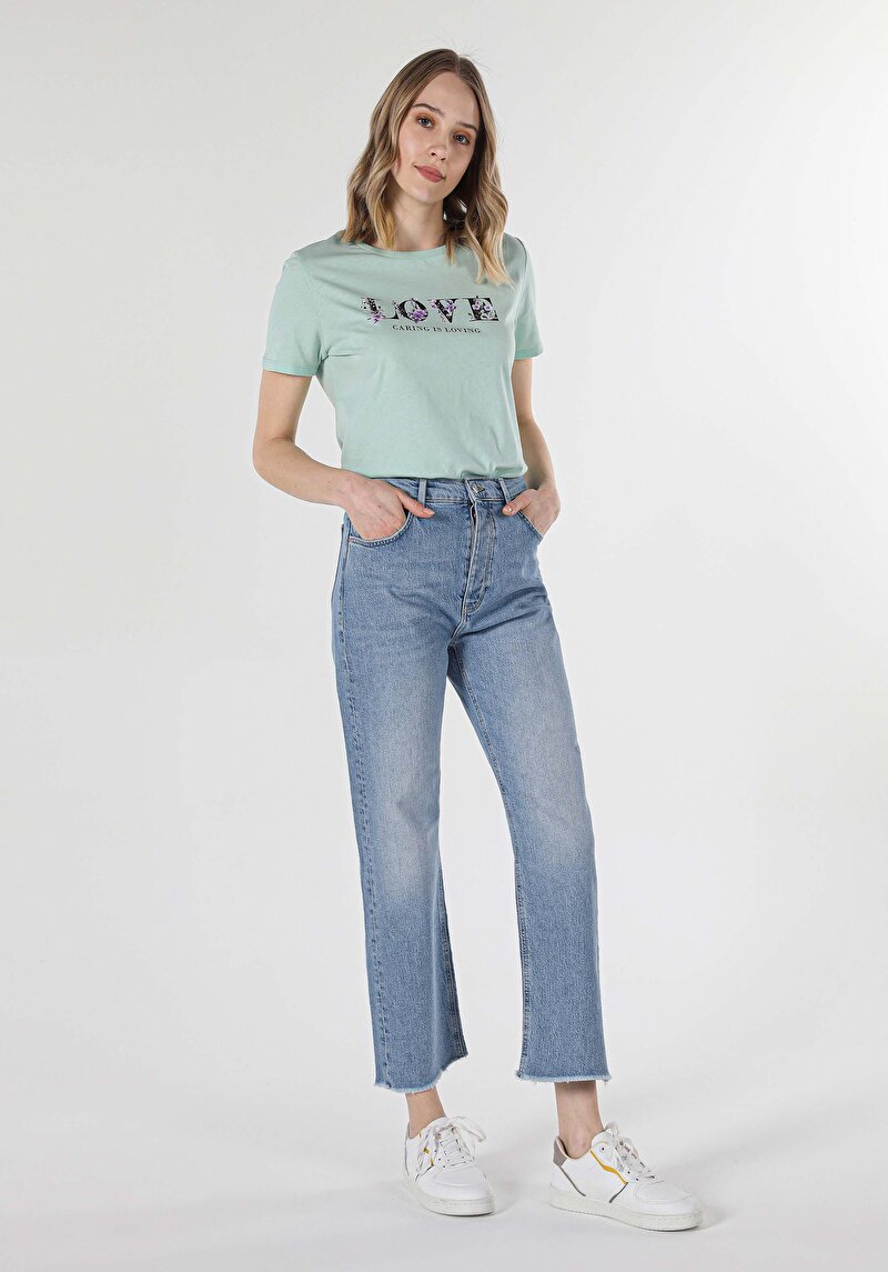 Imagine a Pantaloni De Dama Albastru Regular Fit 900 Laris Cl1058602