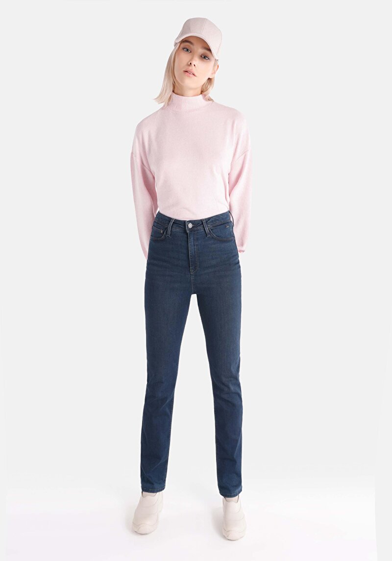 Imagine a Pantaloni De Dama Albastru Inchis Regular Fit 792 Mila Cl1066394