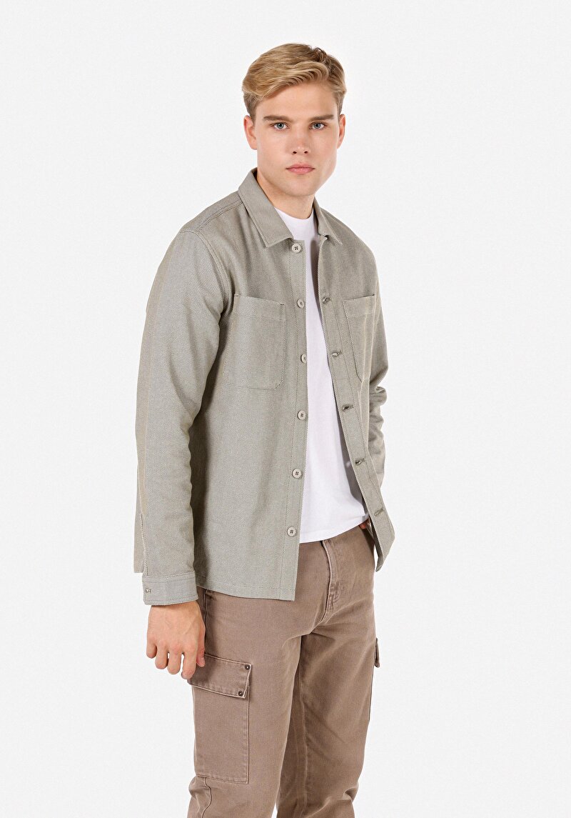 Imagine a Camasa Cu Maneca Lunga De Barbati Verde   Cl1064878