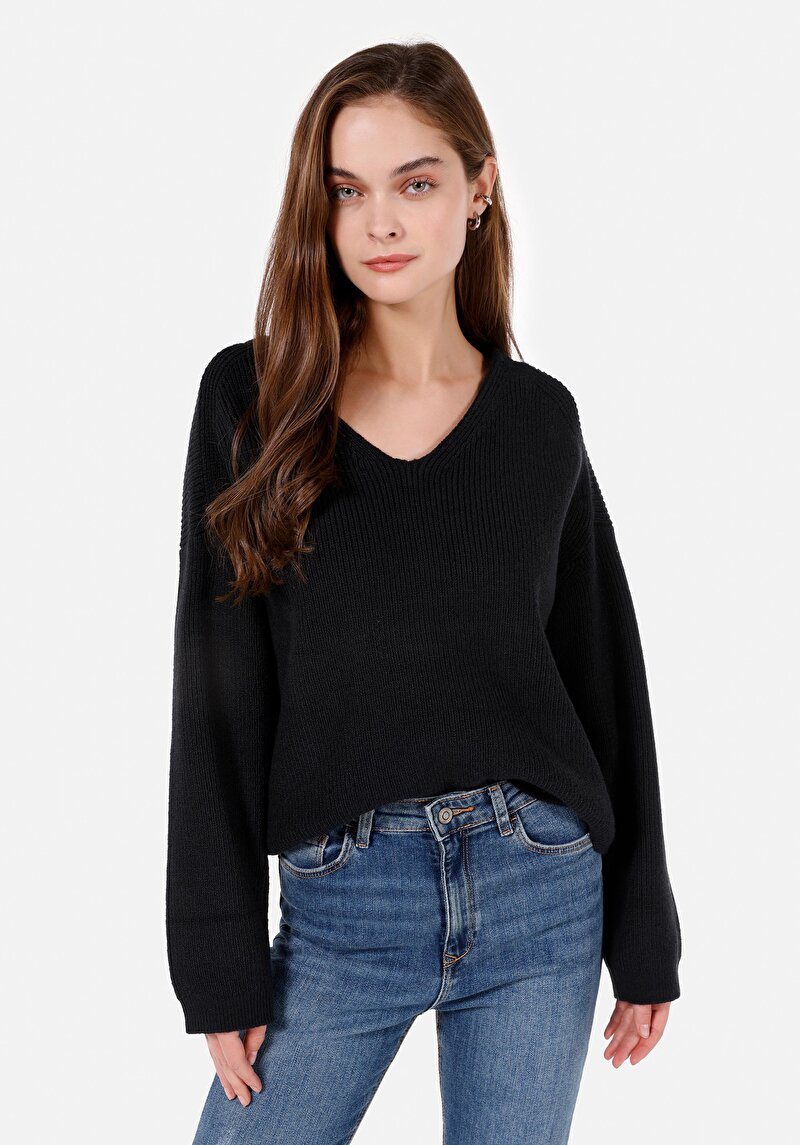 Imagine a Pulover De Dama Negru Regular Fit  Cl1072363