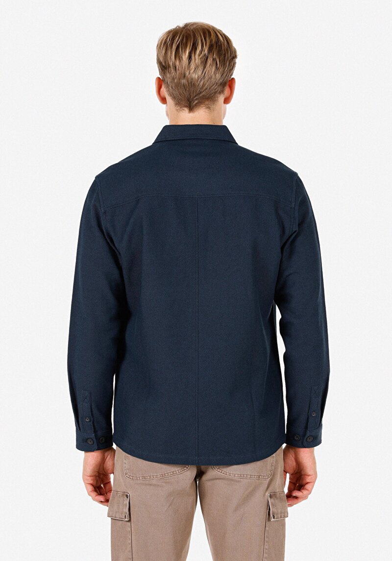 Imagine a Camasa Cu Maneca Lunga De Barbati Albastru Marin Cl1064878