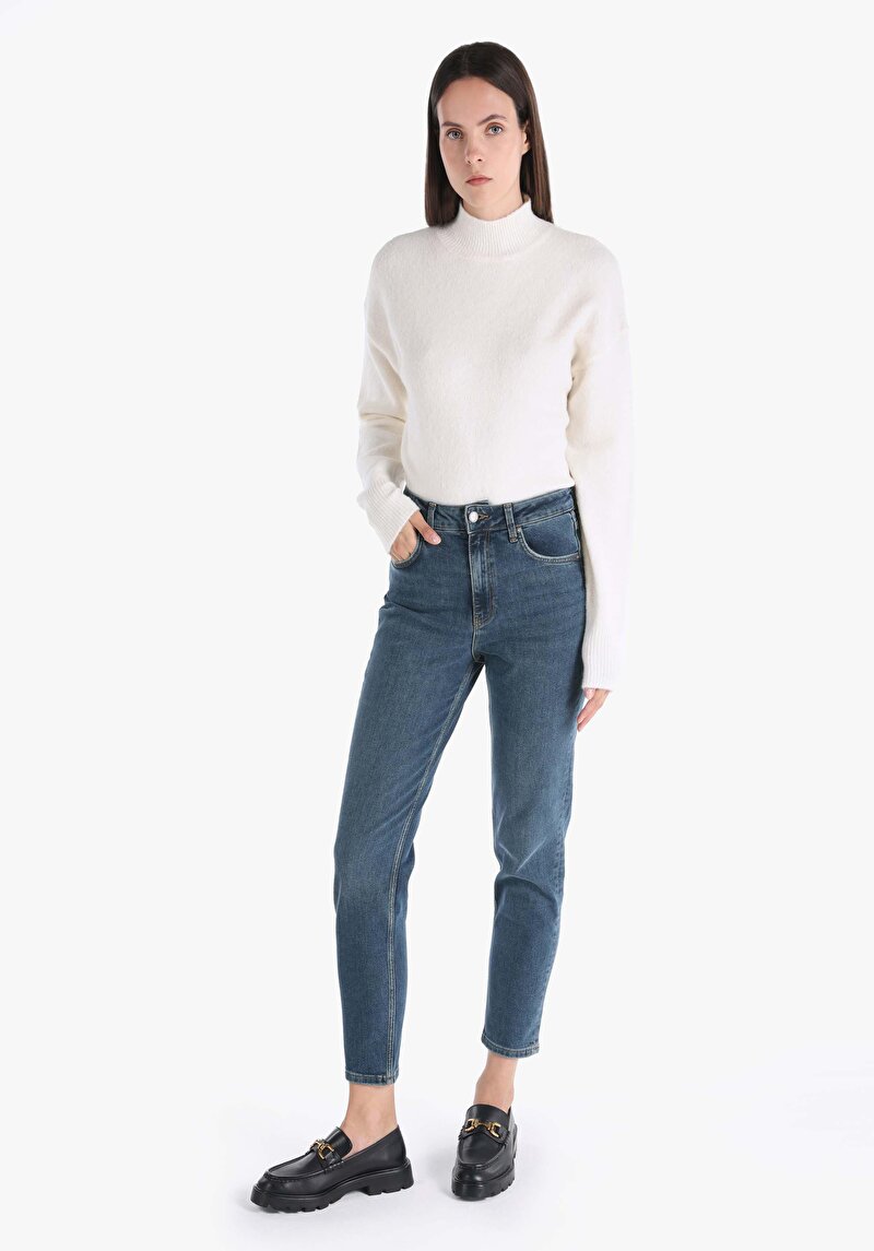 Afișați detalii pentru Blugi İndigo Pentru Femei Mom Fit