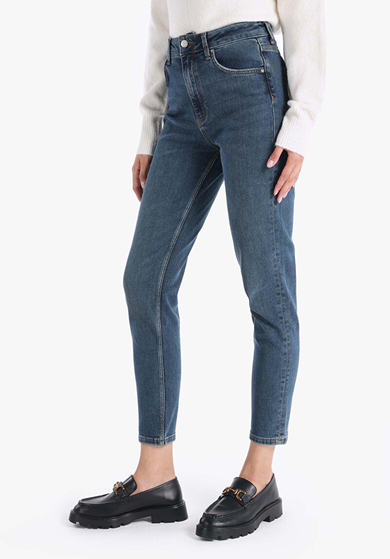 Afișați detalii pentru Blugi İndigo Pentru Femei Mom Fit