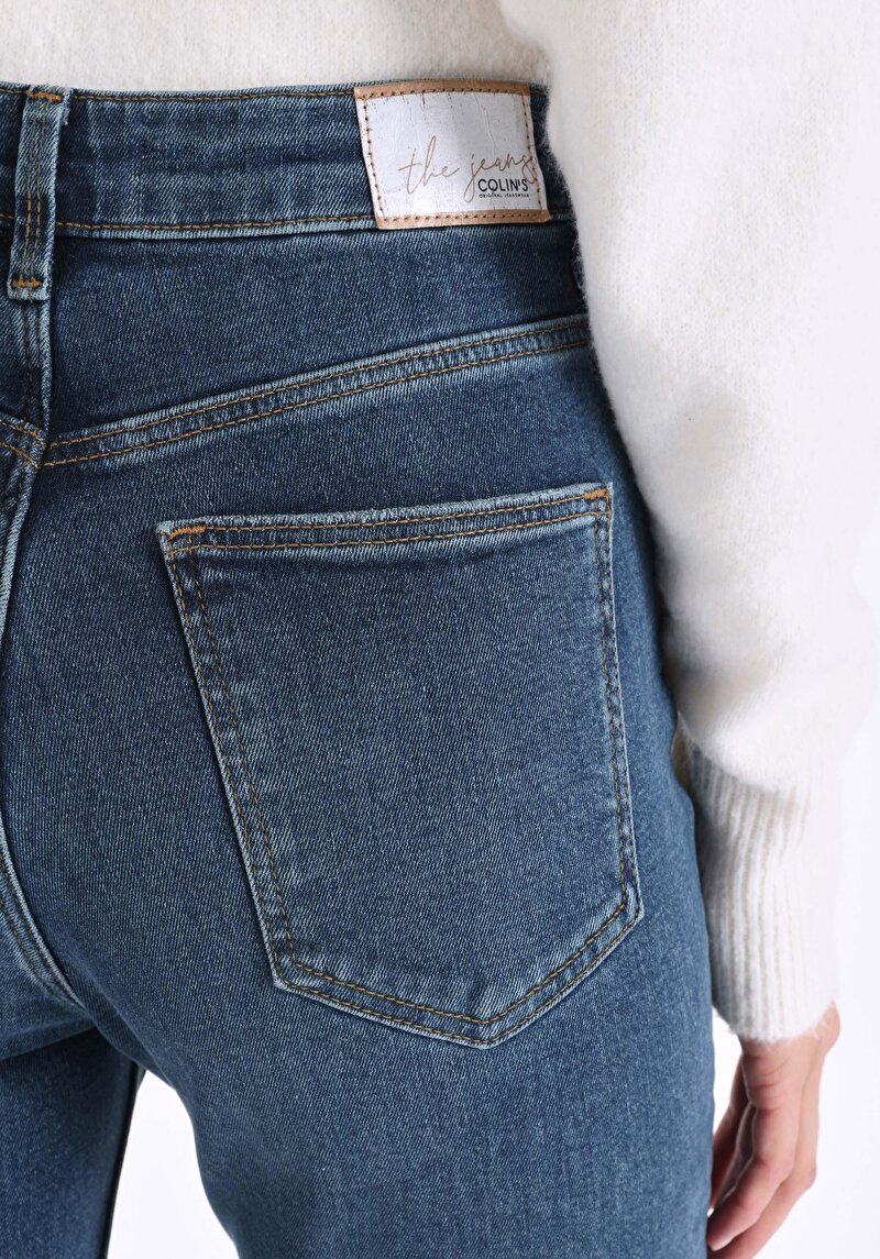 Afișați detalii pentru Blugi İndigo Pentru Femei Mom Fit