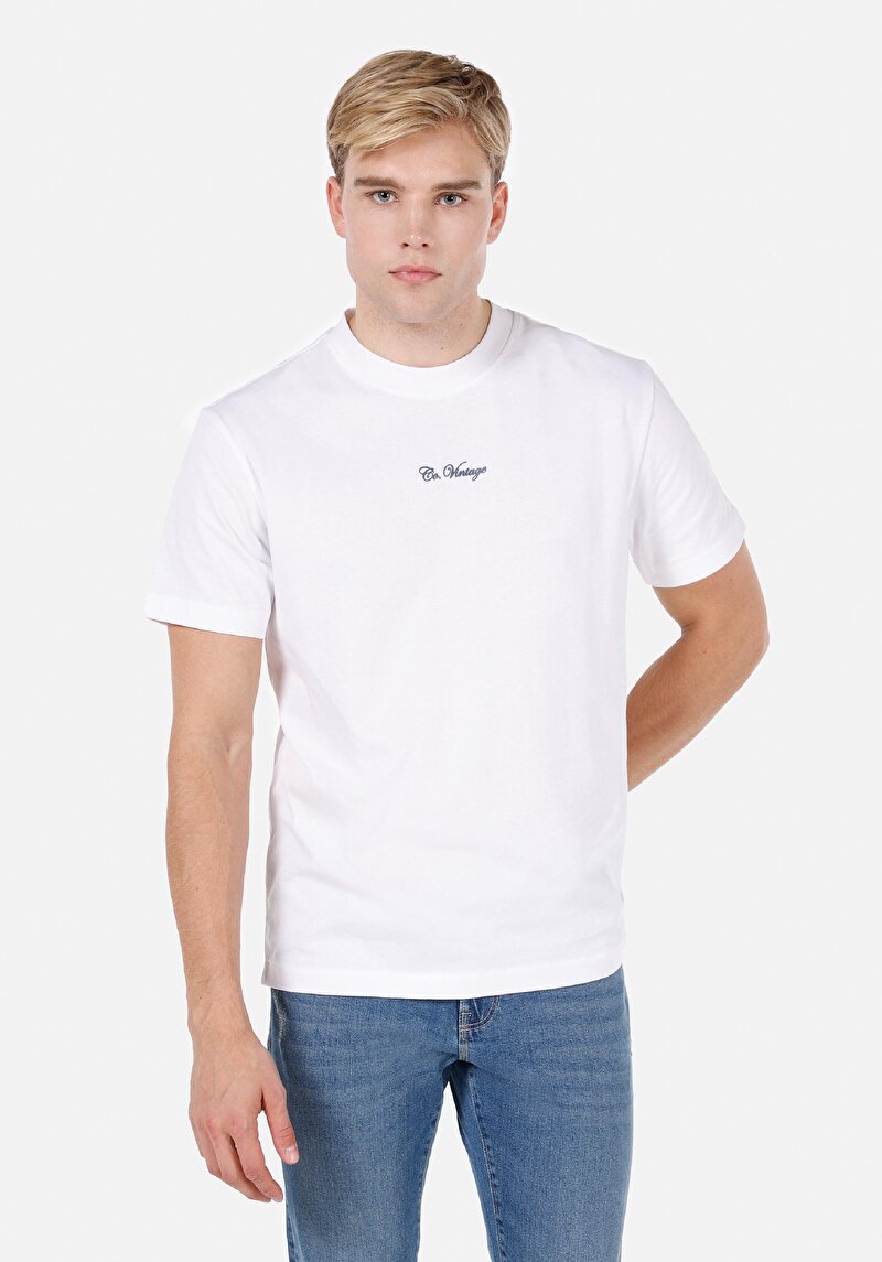 Imagine a Tricou Cu Maneca Scurta De Barbati Alb Comfort Fit  Cl1072379