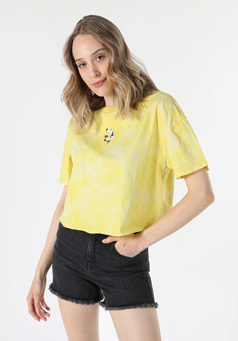 Afișați detalii pentru Tricou Cu Maneca Scurta De Dama Galben Comfort Fit  Cl1058996