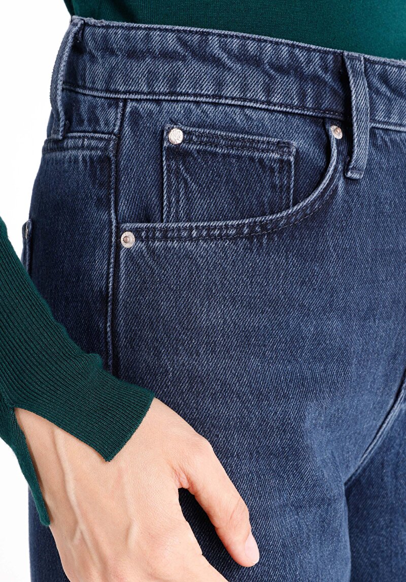 Afișați detalii pentru Regular Fit Talie Înaltă Picior Larg Blugi Din Denim Pentru Femei