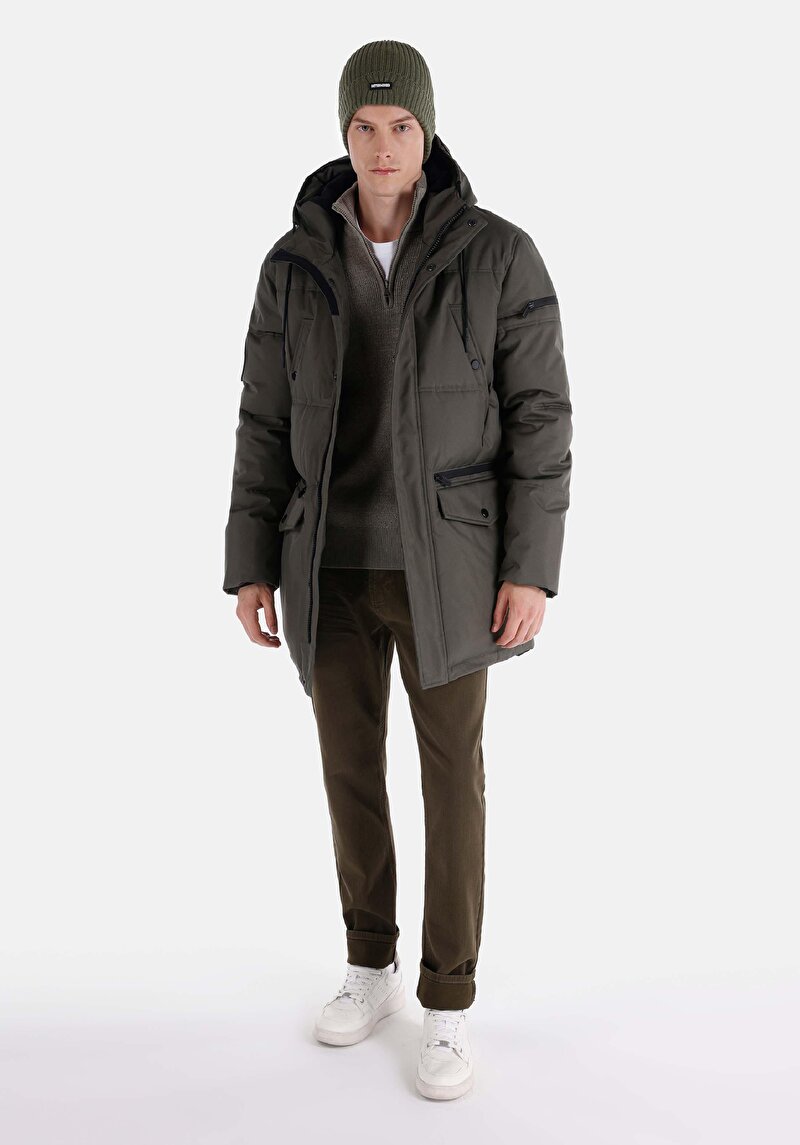 Imagine a Palton De Barbati Kaki Regular Fit Cl1064956