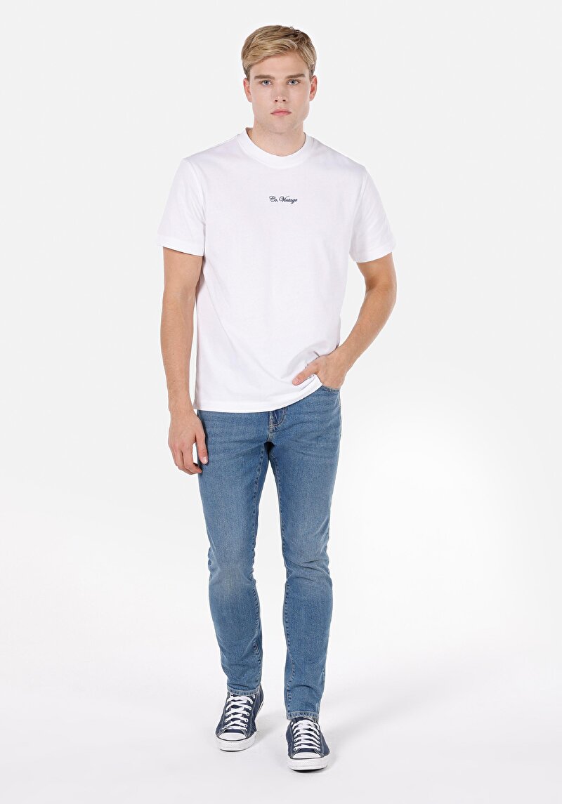 Imagine a Pantaloni De Barbati Albastru Slim Fit 041 Danny Cl1072412