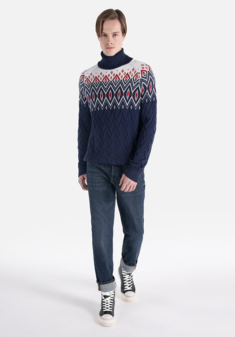 Afișați detalii pentru Pulover De Barbati Albastru Marin Regular Fit  Cl1066425