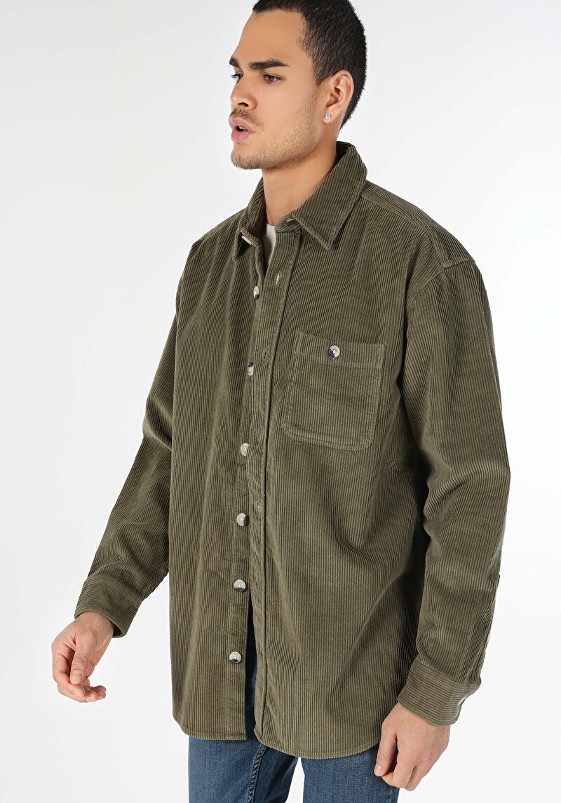 Imagine a Camasa Cu Maneca Lunga De Barbati Kaki Cl1059760