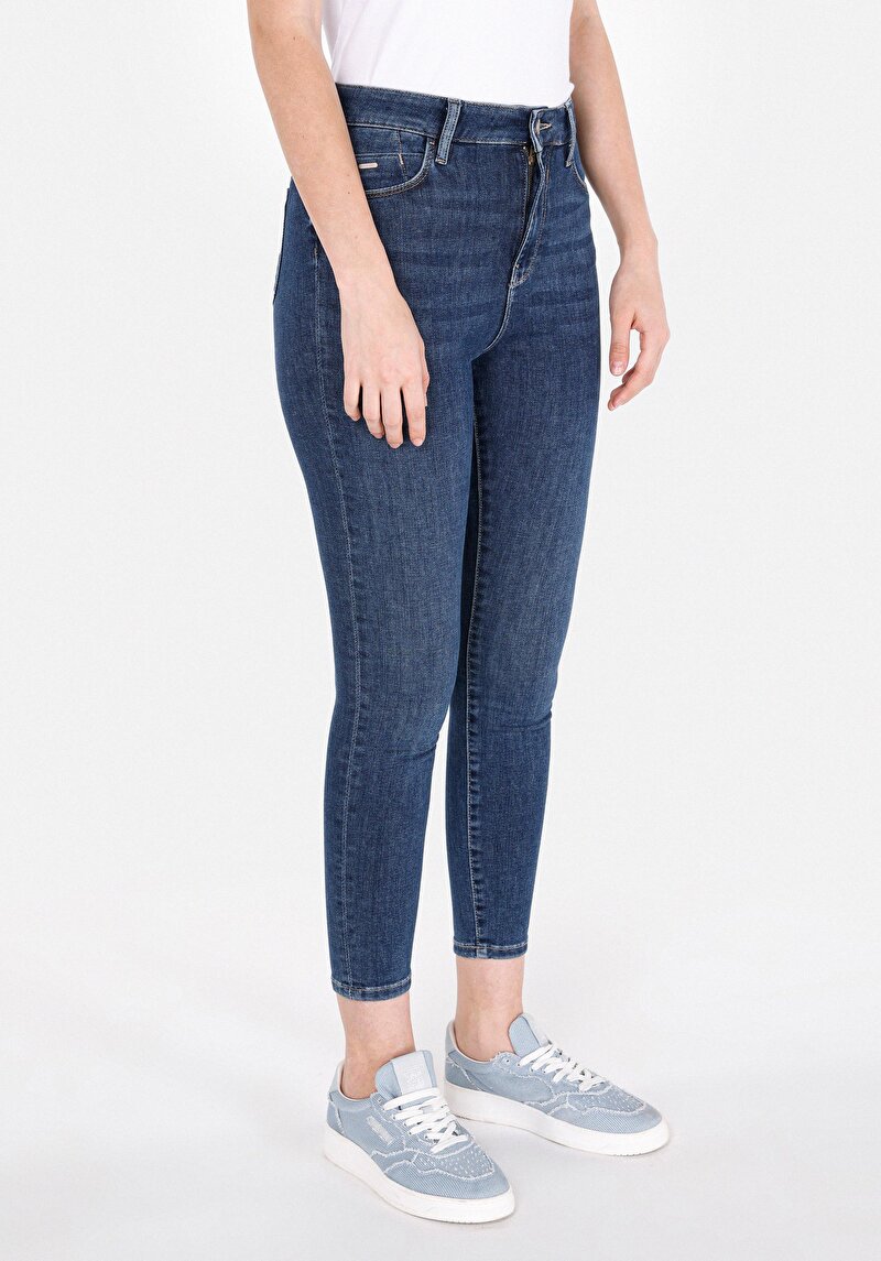 Afișați detalii pentru Pantaloni De Dama Albastru Skinny Fit 760 Diana Cl1072452
