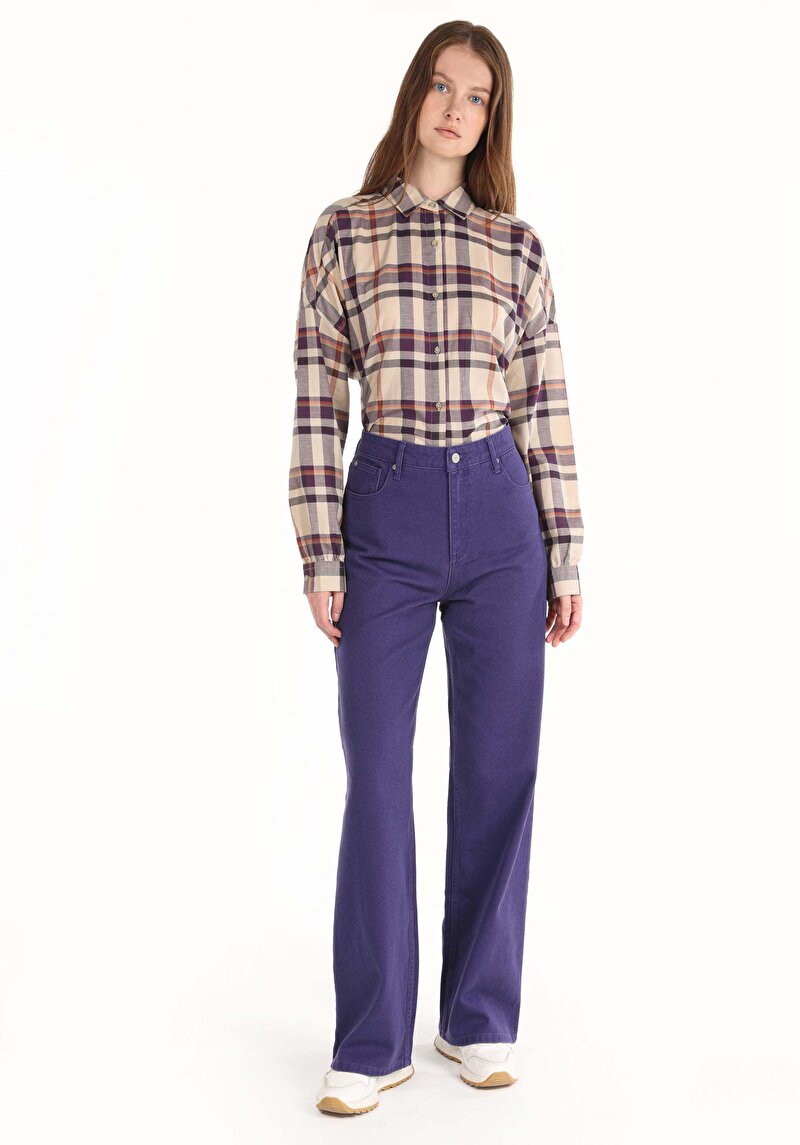 Imagine a Pantaloni De Dama Mov Regular Fit  Cl1065019