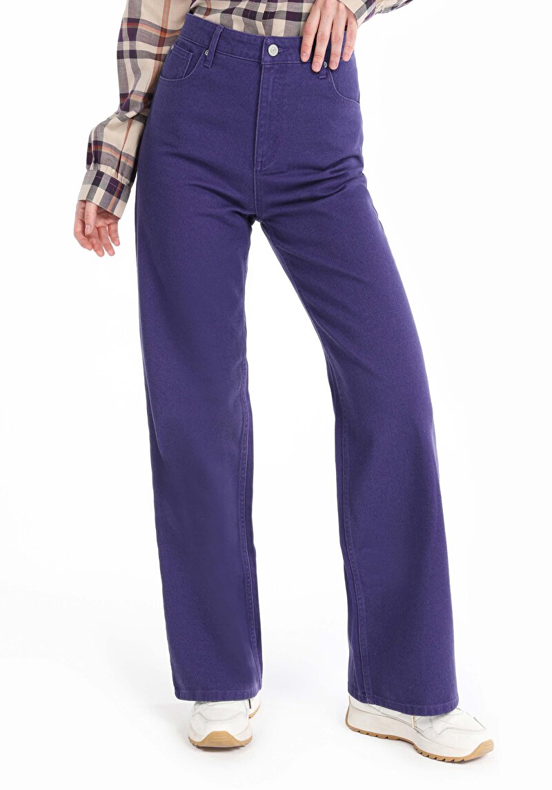 Imagine a Pantaloni De Dama Mov Regular Fit Cl1065019