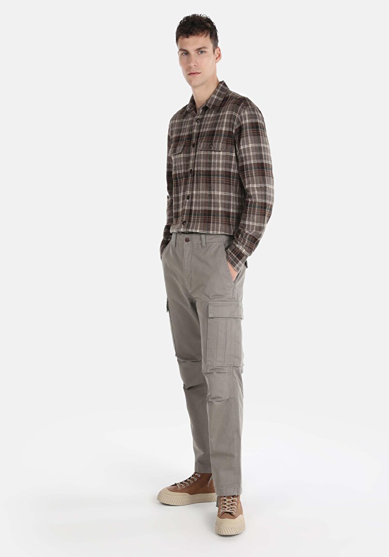 Imagine a Pantaloni Verzi Pentru Bărbați Comfort Fit Mid Waist Straight Leg