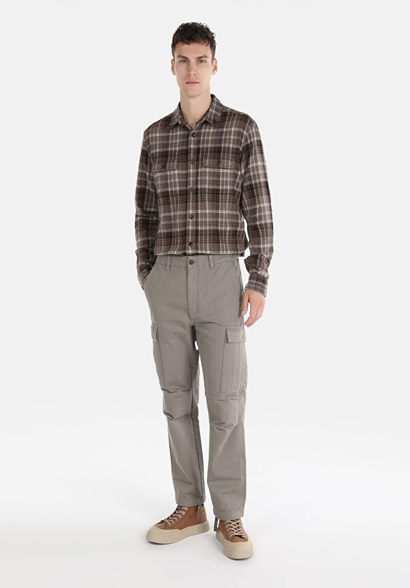 Afișați detalii pentru Pantaloni Verzi Pentru Bărbați Comfort Fit Mid Waist Straight Leg