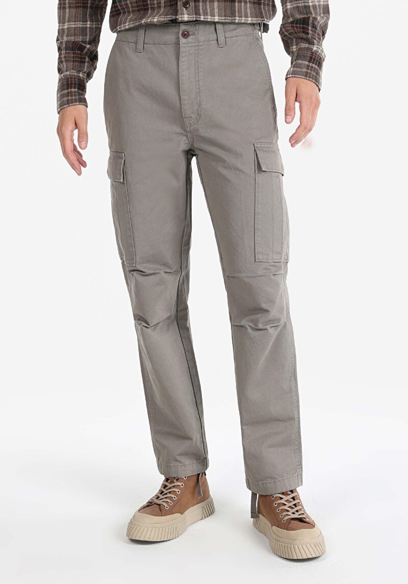 Afișați detalii pentru Pantaloni Verzi Pentru Bărbați Comfort Fit Mid Waist Straight Leg