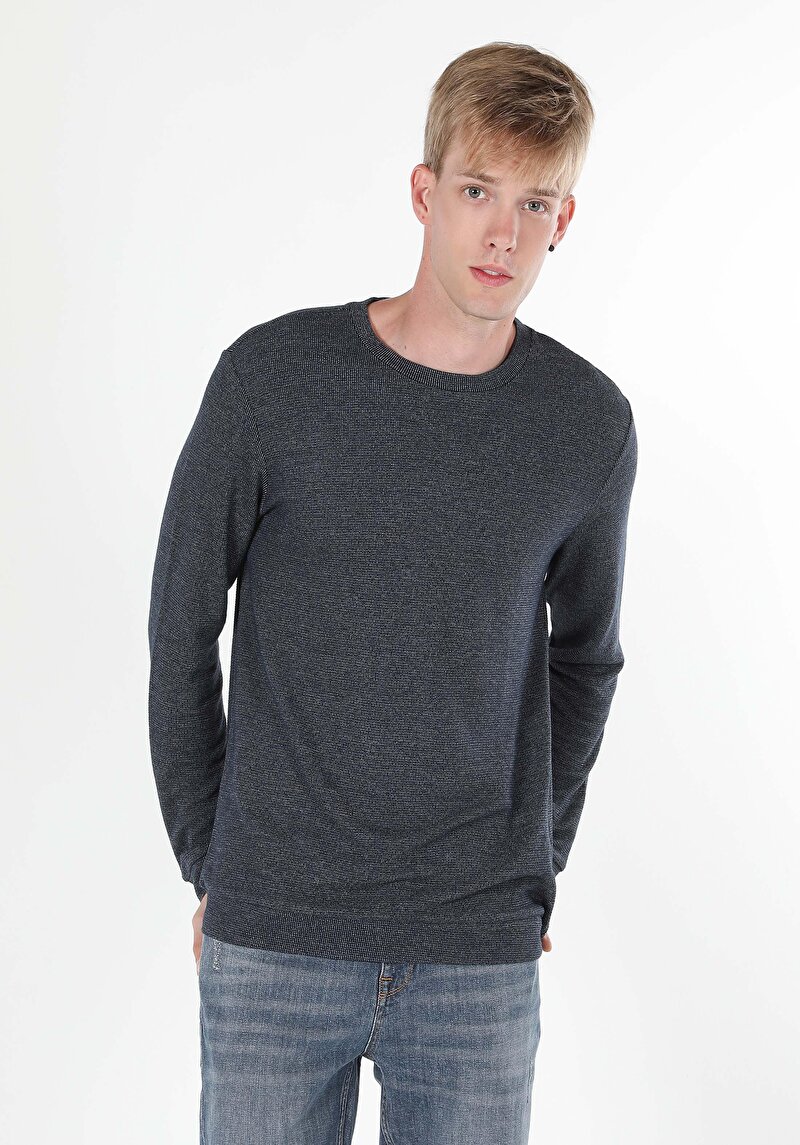 Imagine a Tricou Cu Maneca Lunga De Barbati Albastru Regular Fit  Cl1059906