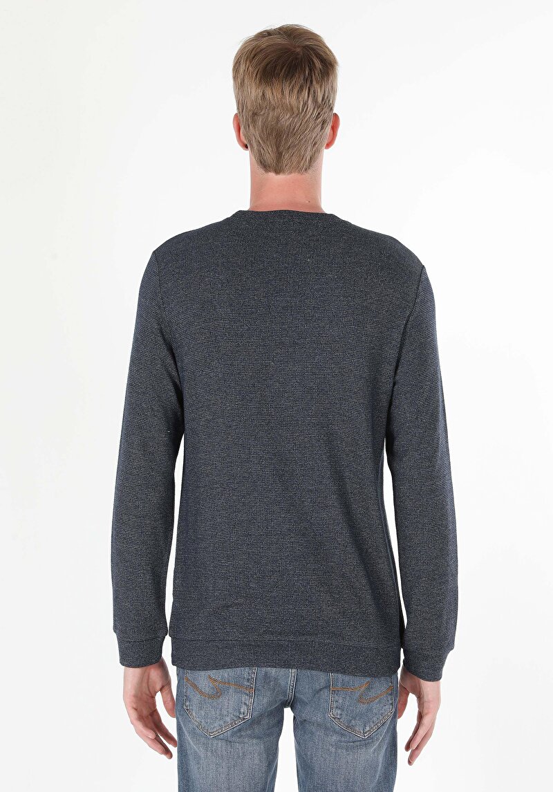 Afișați detalii pentru Tricou Cu Maneca Lunga De Barbati Albastru Regular Fit  Cl1059906