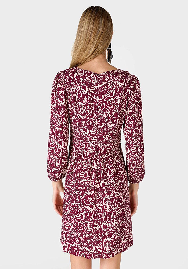 Imagine a Rochie Burgundy Pentru Femei Regular Fit