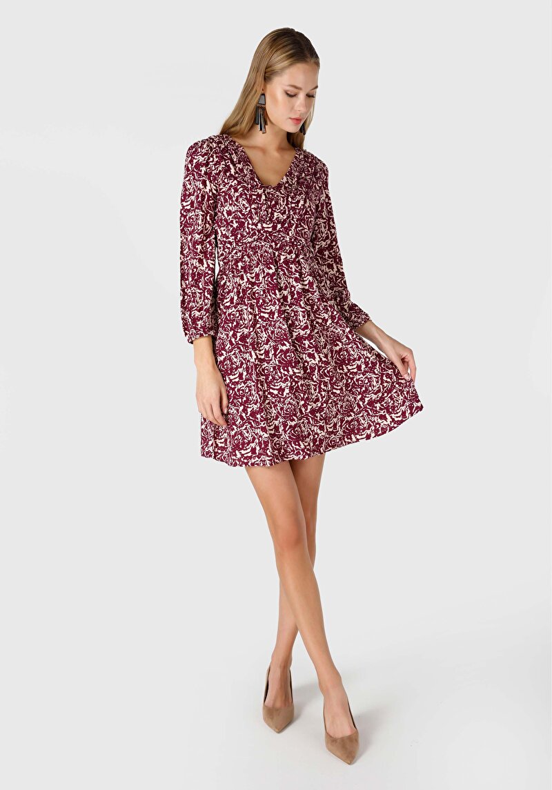 Afișați detalii pentru Rochie Burgundy Pentru Femei Regular Fit