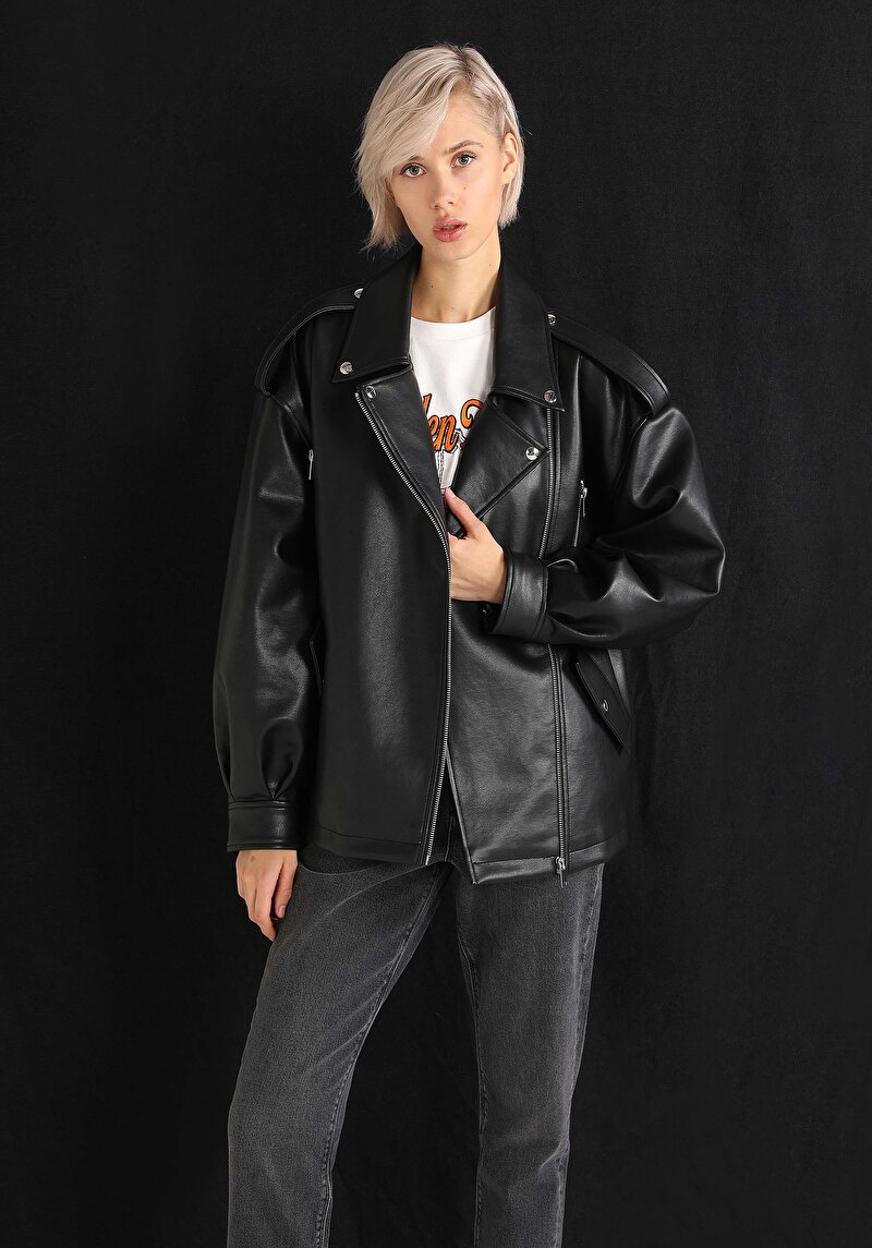 Imagine a Jacheta De Dama Negru Regular Fit  Cl1060234