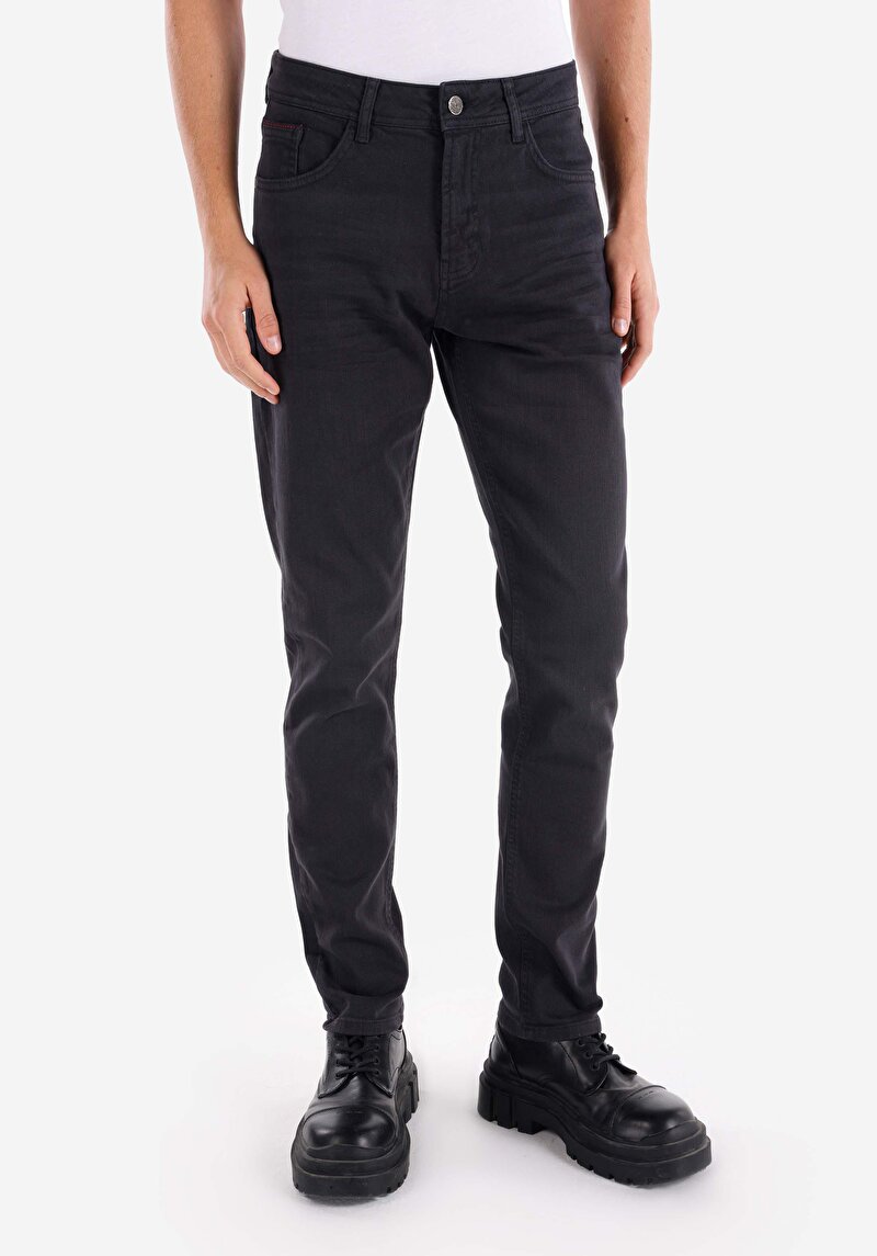 Afișați detalii pentru Pantaloni Antracit Pentru Bărbați Cu Talie Medie Și Picior Drept