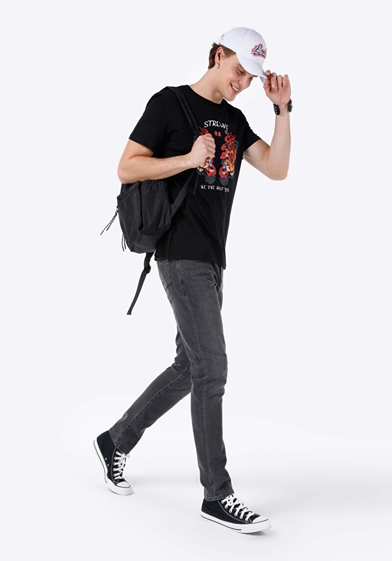 Afișați detalii pentru Pantaloni De Barbati Albastru Straight Fit 044 Karl Cl1068571