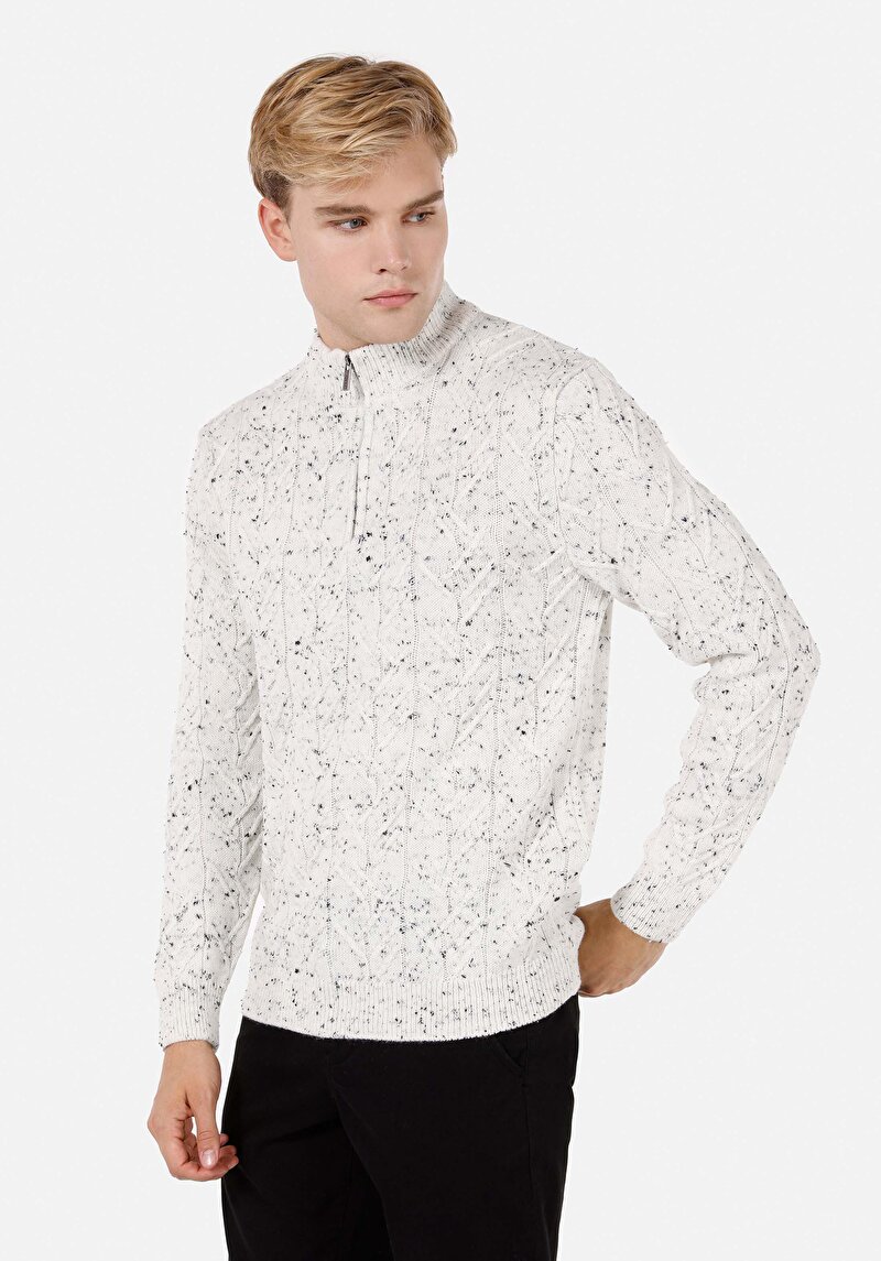 Imagine a Pulover De Barbati Ecru Slim Fit Cl1071050