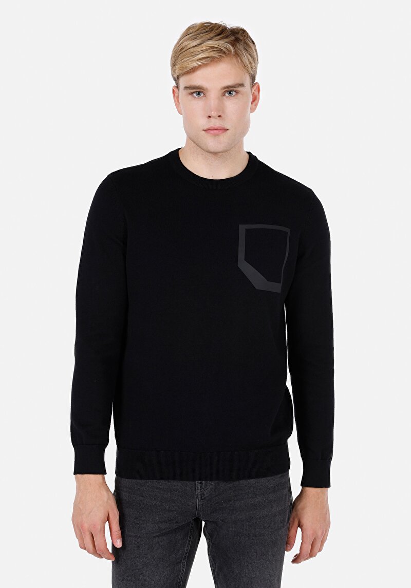 Imagine a Pulover De Barbati Negru Regular Fit Cl1072468