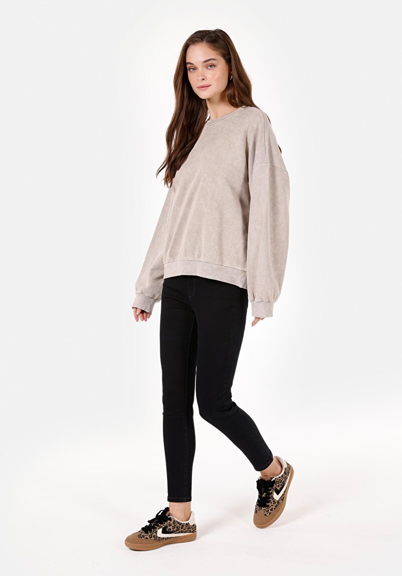 Afișați detalii pentru Hanorac / Bluza De Dama Bej Comfort Fit  Cl1070192