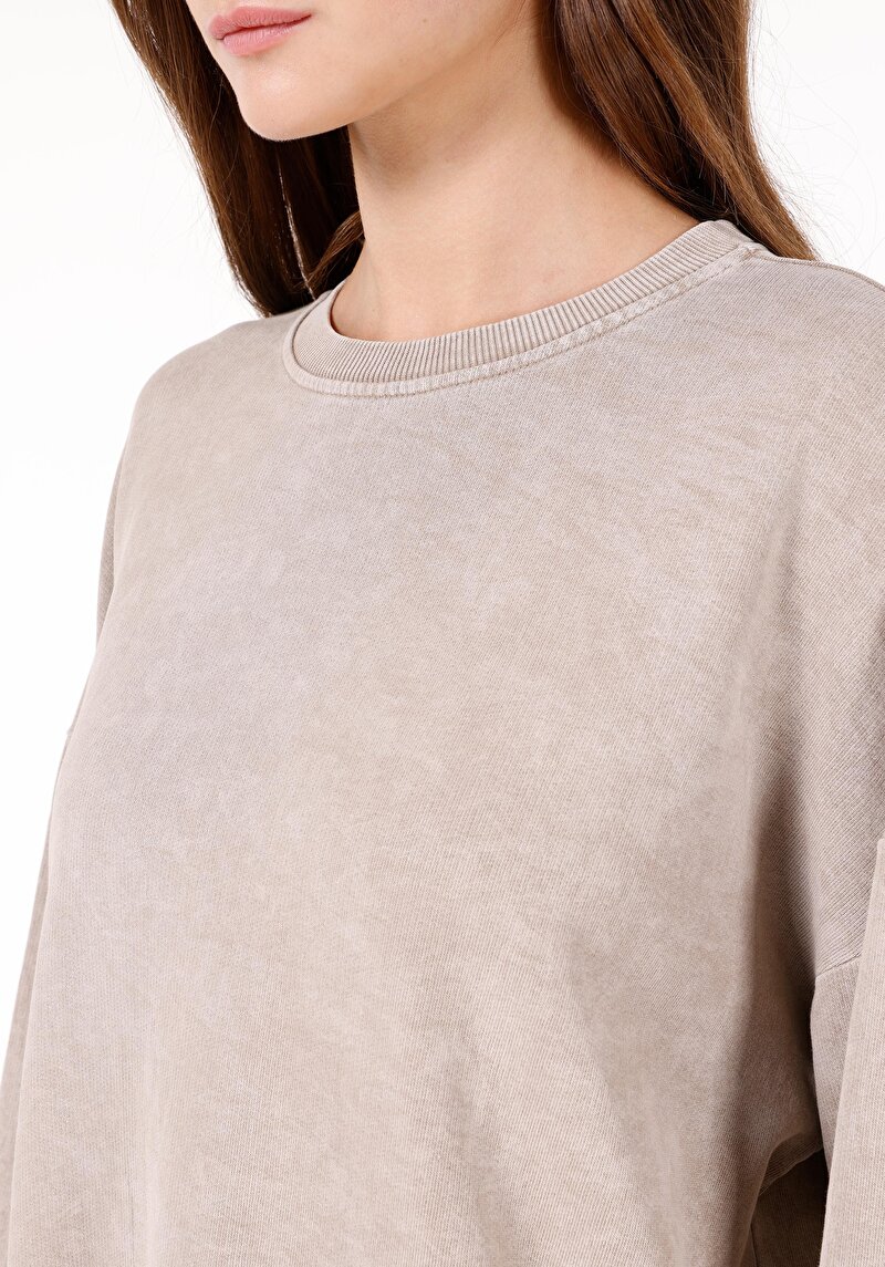 Imagine a Hanorac / Bluza De Dama Bej Comfort Fit Cl1070192