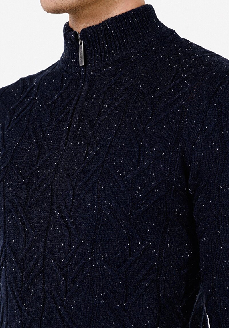 Afișați detalii pentru Pulover De Barbati Albastru Marin Slim Fit  Cl1071050