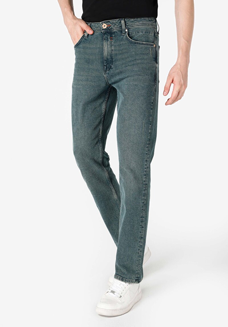 Imagine a Pantaloni De Barbati Verde Regular Fit 045 David Cl1066476