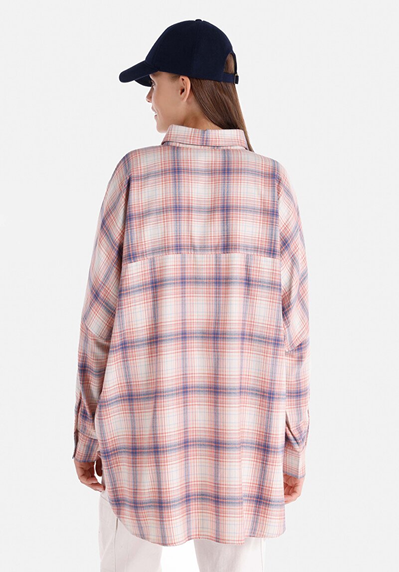 Afișați detalii pentru Cămașă Cu Croială Relaxată Cămașă În Carouri Cămașă Cu Mânecă Lungă Multicoloră Pentru Femei