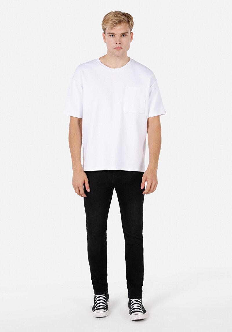 Imagine a Pantaloni De Barbati Negru Skinny Fit Cl1071310